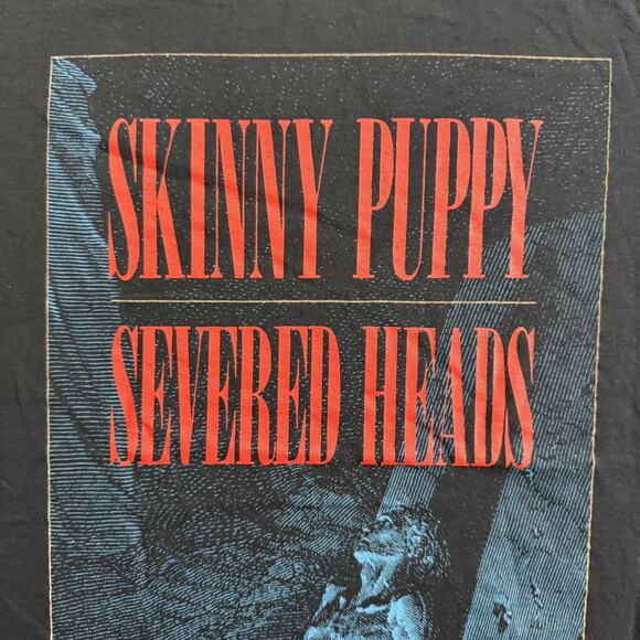 Vintage 1986 Skinny Puppy Severed Heads Dig It Bigot World Tour T-Shirt Large - Picture 5 of 7